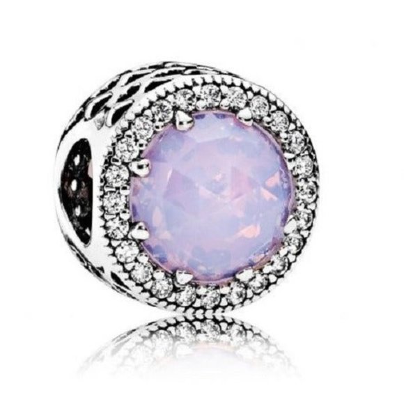 New Pandora Radiant Hearts Charm Opalescent Pink 791725 - Picture 1 of 5